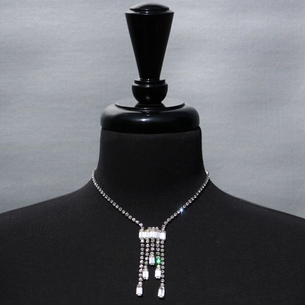 VINTAGE ART DECO UNIQUE RHINESTONE NECKLACE
